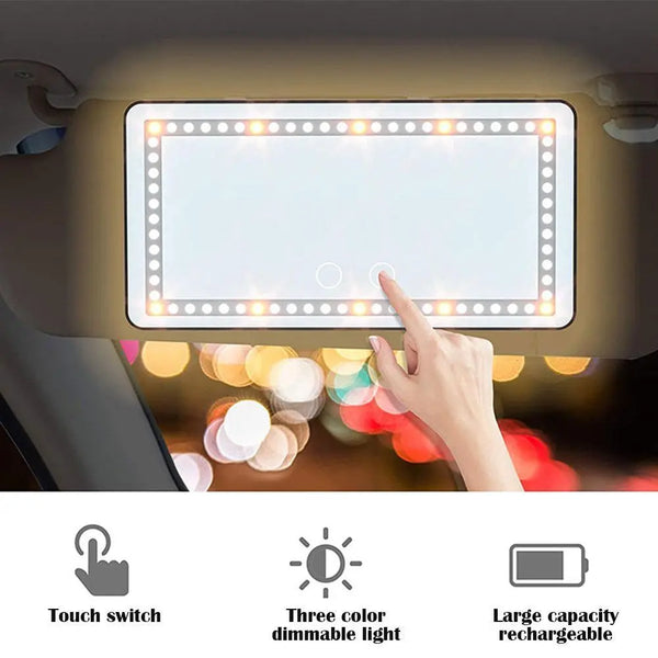 Glam™ Vanity sun visor Mirror with LED